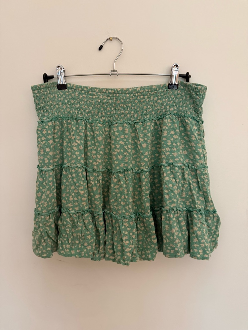 American Eagle Mint Green Floral Mini Skirt